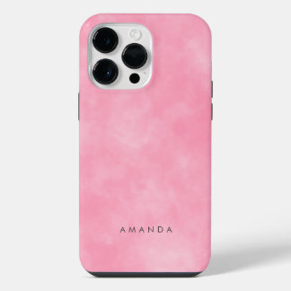 抽象芸術パステルピンクスカイクラウドパーソナライズされた文字 iPhone 14 PRO MAXケース