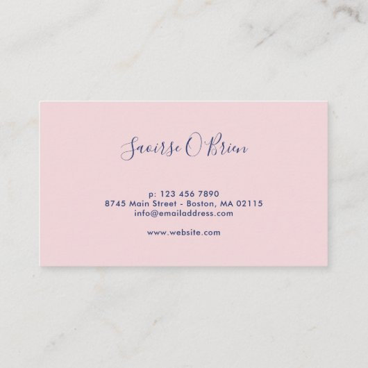 抽象芸術パステルピンクターコイズ 名刺 (裏面)