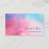 抽象芸術パステルピンクターコイズ 名刺 (正面)