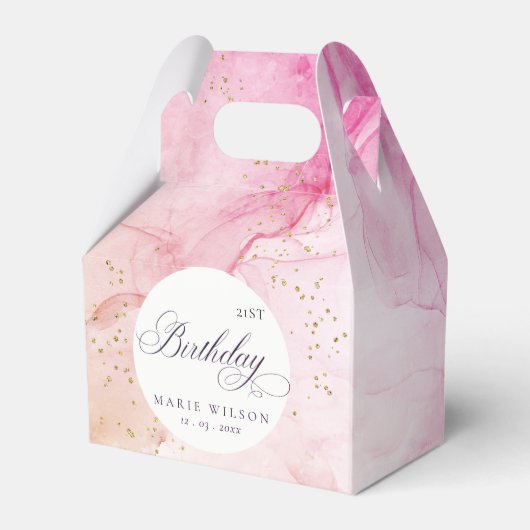 抽象芸術パステルピンクパープルエイジ誕生日 フェイバーボックス (裏面サイド)