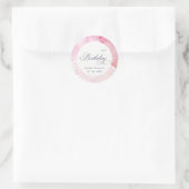 抽象芸術パステルピンクパープルエイジ誕生日 ラウンドシール (バッグ)