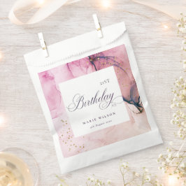 抽象芸術パステルピンクパープルネイビーエイジ誕生日 フェイバーバッグ