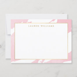 抽象芸術パステルピンクブラッシュストロークフラットノテカード ノートカード