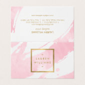 抽象芸術パステルピンク水彩ブラシストローク 名刺 (外部フラット)