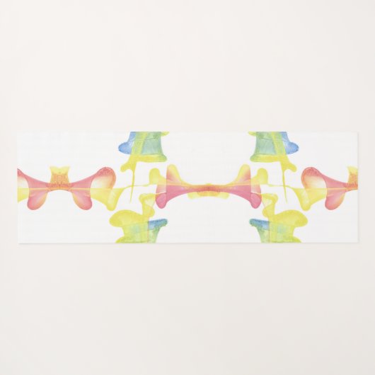 抽象芸術パステルファンネルズリバーシブルヨガマット ヨガマット (裏面(横))