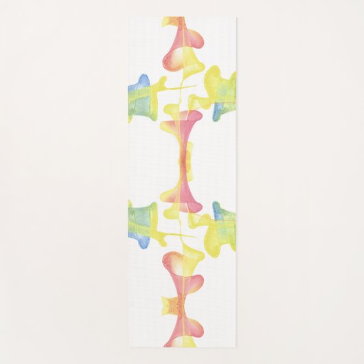 抽象芸術パステルファンネルズリバーシブルヨガマット ヨガマット (正面)