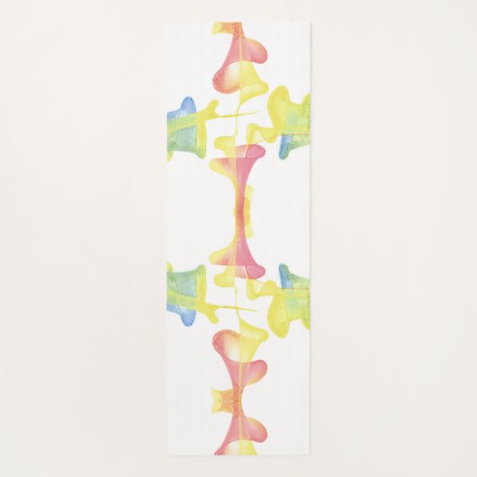 抽象芸術パステルファンネルズリバーシブルヨガマット ヨガマット (裏面)