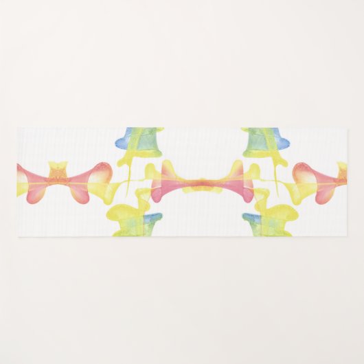 抽象芸術パステルファンネルズリバーシブルヨガマット ヨガマット (正面(横))