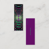 抽象芸術パステルフラクタルくもの巣しおり名刺 スキニー名刺 (正面/裏面)