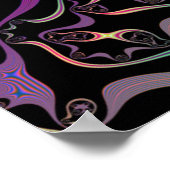 抽象芸術パステルフラクタルくもの巣ポスター ポスター (角)