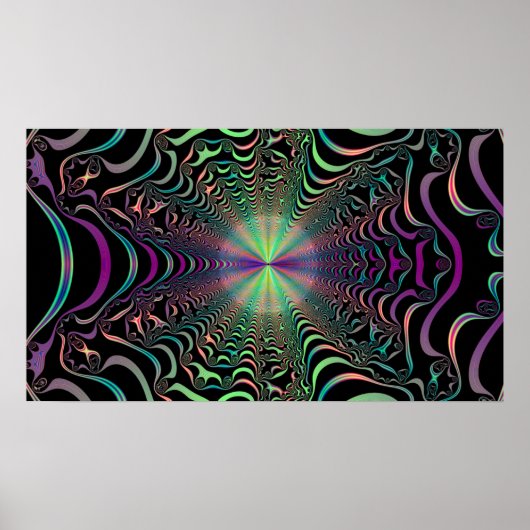 抽象芸術パステルフラクタルくもの巣ポスター ポスター (正面)