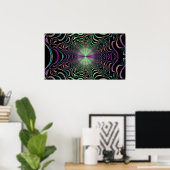 抽象芸術パステルフラクタルくもの巣ポスター ポスター (ホームオフィス)