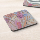 抽象芸術パステルフローラセラミックコースター コースター (左側)
