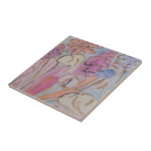 抽象芸術パステルフローラセラミックタイル タイル (側面)