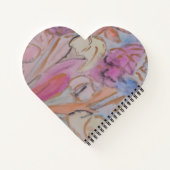 抽象芸術パステルフローラハート ノートブック (裏面)