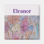 抽象芸術パステルフローラパーソナライズされた磁石 マグネット (正面)