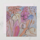 抽象芸術パステルフローラフラットカード (正面/裏面)