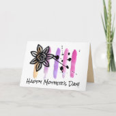 抽象芸術パステルフローラマザーズデイカード シーズンカード (正面)