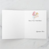 抽象芸術パステルフローラ折りグリーティングカード カード (内部)