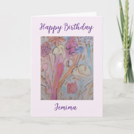抽象芸術パステルフローラ誕生日カード カード