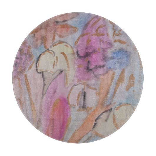 抽象芸術パステルフローラ カッティングボード (正面)