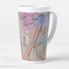 抽象芸術パステルフローラ カフェラテマグ