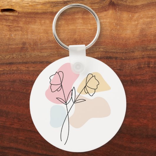 抽象芸術パステルフローラ キーホルダー (正面)