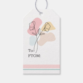 抽象芸術パステルフローラ ギフトタグ