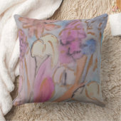 抽象芸術パステルフローラ クッション (ブランケット)