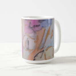 抽象芸術パステルフローラ コーヒーマグカップ