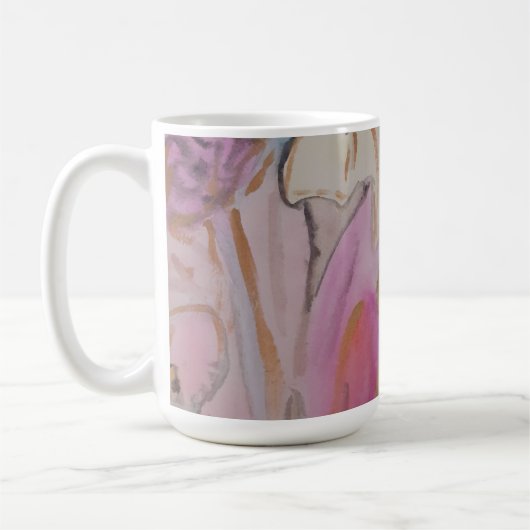 抽象芸術パステルフローラ コーヒーマグカップ (左)