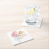 抽象芸術パステルフローラ スクエアペーパーコースター (インサイチュ)