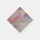 抽象芸術パステルフローラ スタンダードカクテルナプキン (角)