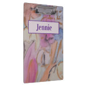 抽象芸術パステルフローラ パーソナライズされた クリップボード (右)