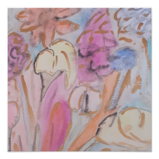 抽象芸術パステルフローラ フォトプリント            (正面)