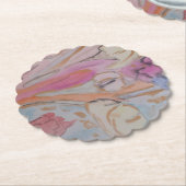 抽象芸術パステルフローラ ペーパーコースター (アングル)