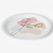 抽象芸術パステルフローラ ペーパープレート (アングル)