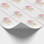 抽象芸術パステルフローラ ラッピングペーパー (角)