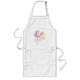 抽象芸術パステルフローラ ロングエプロン