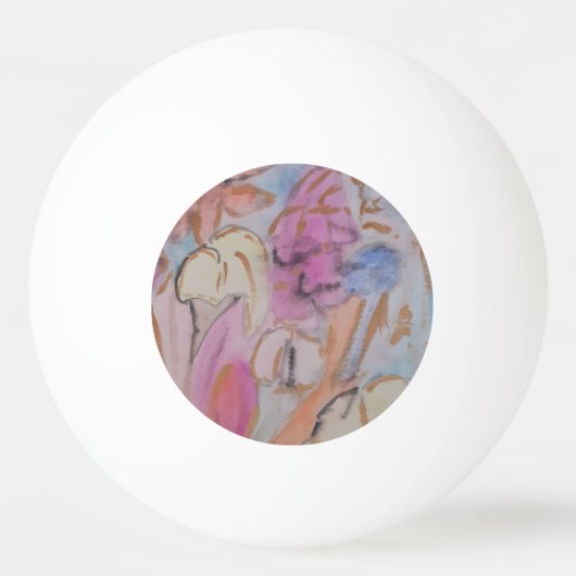 抽象芸術パステルフローラ 卓球ボール (正面)