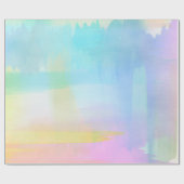 抽象芸術パステルブルーピンクイエローウォーター色 ラッピングペーパー (フラット)