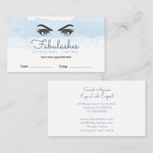 抽象芸術パステルブルーメイクアップアーティストアイドラッシュ 予約カード