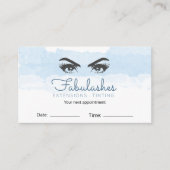 抽象芸術パステルブルーメイクアップアーティストアイドラッシュ 予約カード (正面)