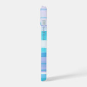 抽象芸術パステルブロックの青と紫 iPhone 15ケース (左側面)