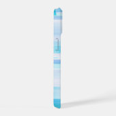 抽象芸術パステルブロックの青と紫 iPhone 15ケース (右側面)