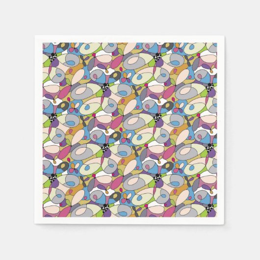 抽象芸術パステルペーパーナプキン スタンダードカクテルナプキン (正面)