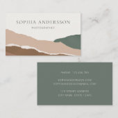 抽象芸術パステルマウンテン破れエッジ 名刺 (正面/裏面)