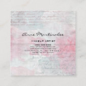 抽象芸術パステルミックスメディアコラージュ スクエア名刺 (裏面)