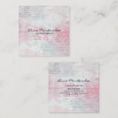 抽象芸術パステルミックスメディアコラージュ スクエア名刺 (正面/裏面)