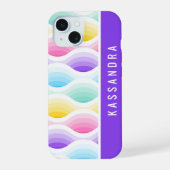抽象芸術パステルレインボーウェーモダンズ iPhone 15ケース (裏面)